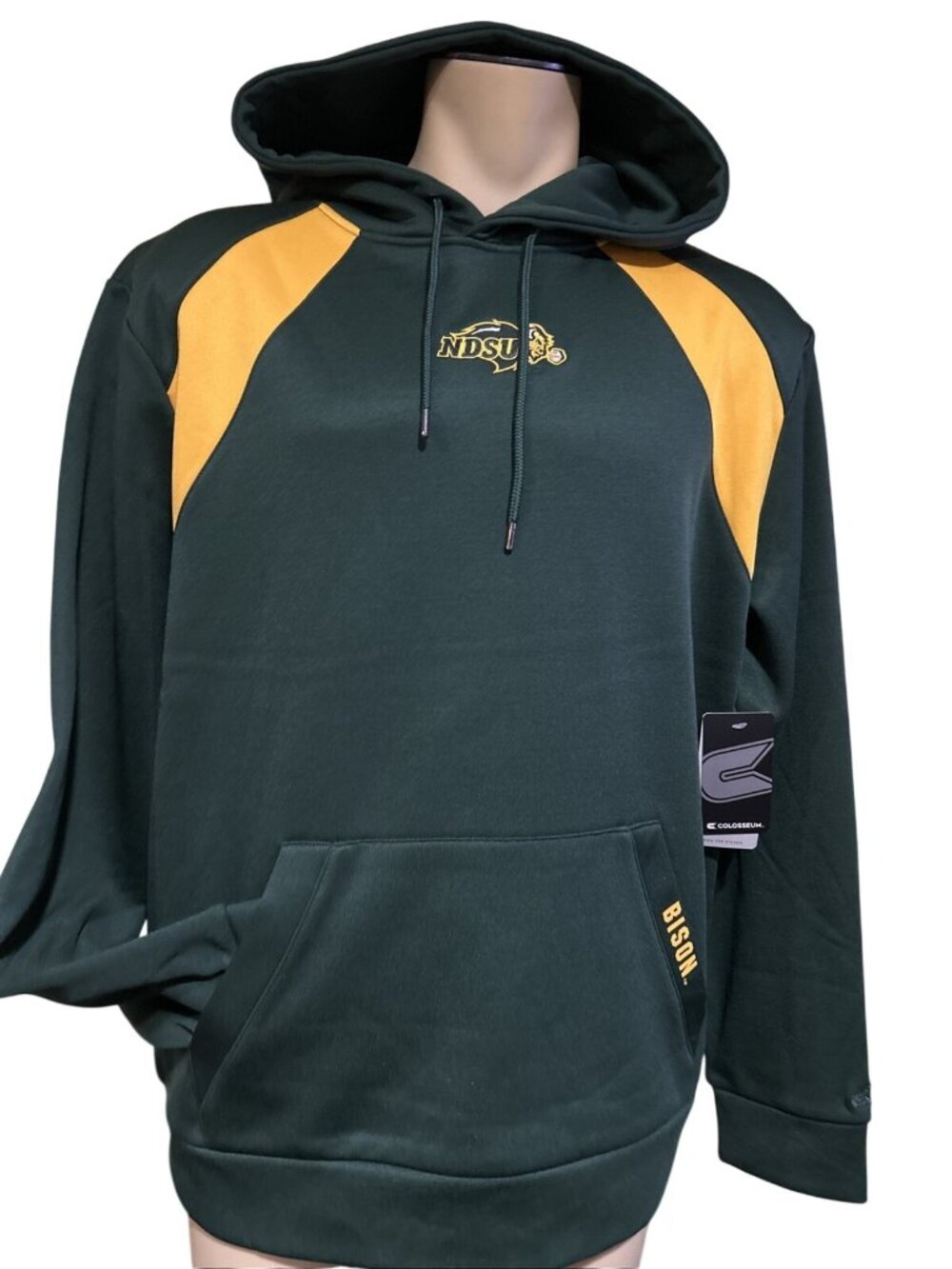 NDSU Bisons Men's Large Colosseum Athletics Green Pullover Hoodie NWT Football